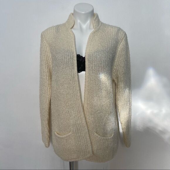 Sideffects California Ivory vintage Open Texture Long Cardigan - Picture 4 of 9